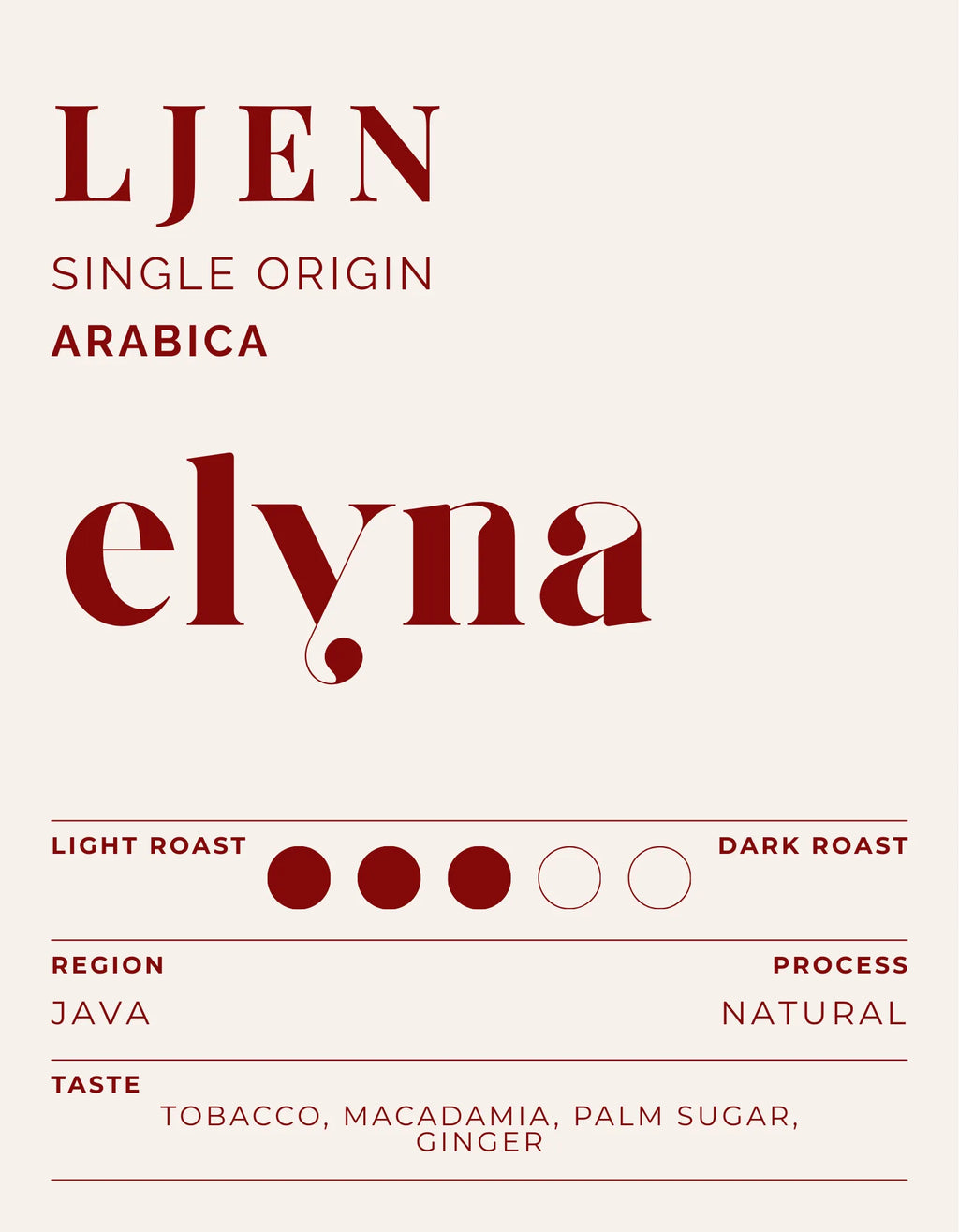 Ljen - Java Single Origin Coffee – Natural Process